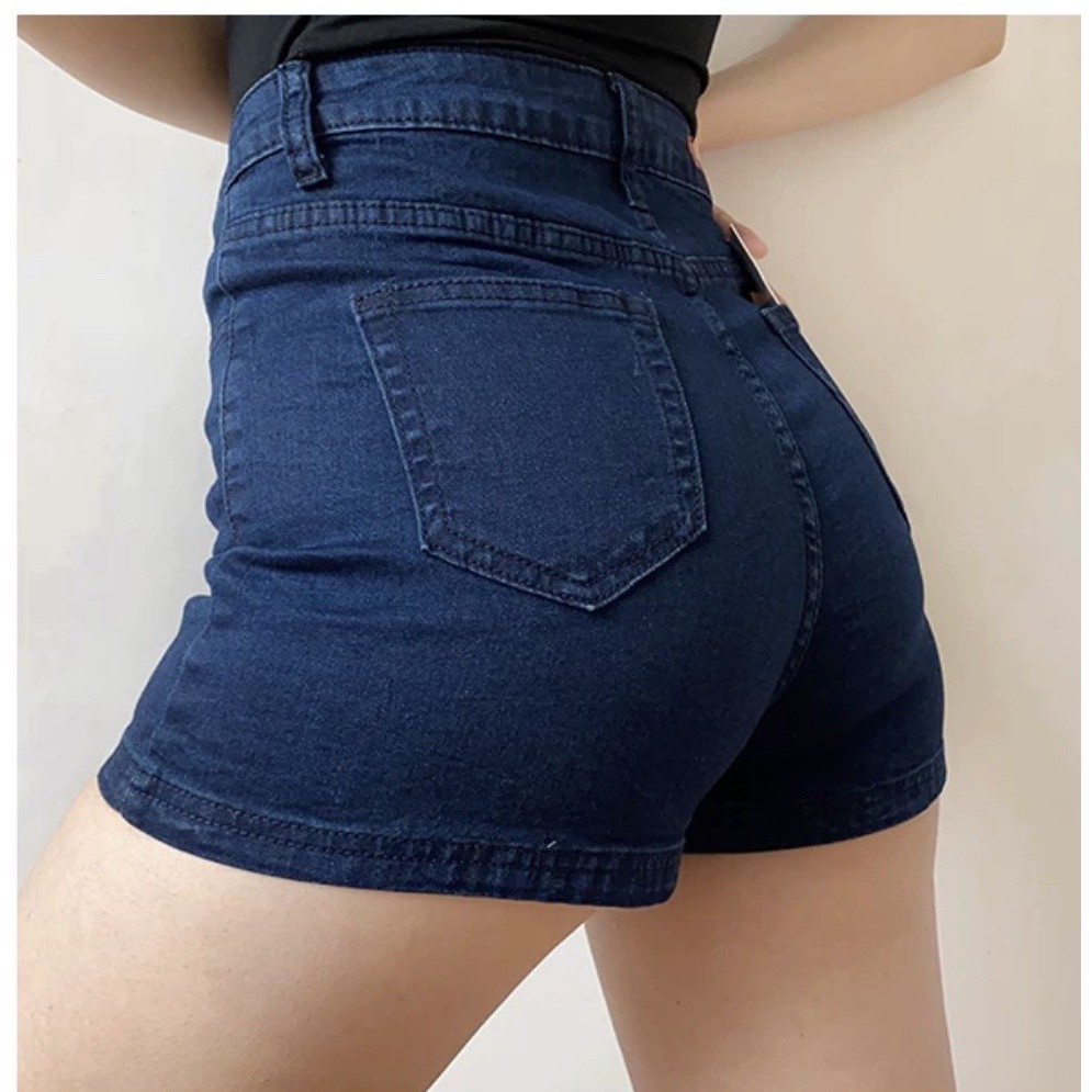 Quần Short size đại Big Size màu xanh đậm, lưng cao, co dãn mạnh