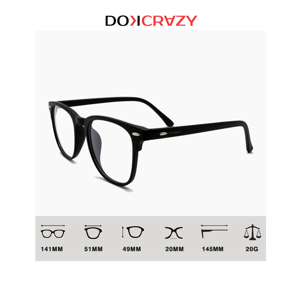 Gọng kính cận vuông nam nữ local brand SINO DOKCRAZY mắt không độ giả cận thời trang có thể cắt mắt phong cách retro | BigBuy360 - bigbuy360.vn