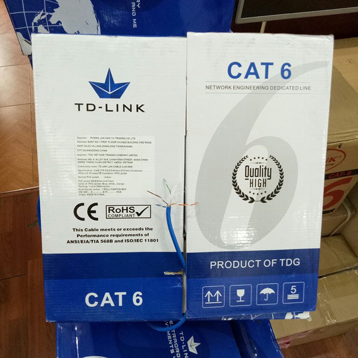 Dây cáp mạng TD-LINK LAN CABLE CAT6 UTP 305M (305 Mét/ 1 Thùng)