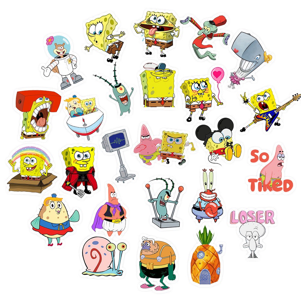 H148 - Sticker Hình Bọt Biển Spongebob - PVC/ Hình dán Chống nước