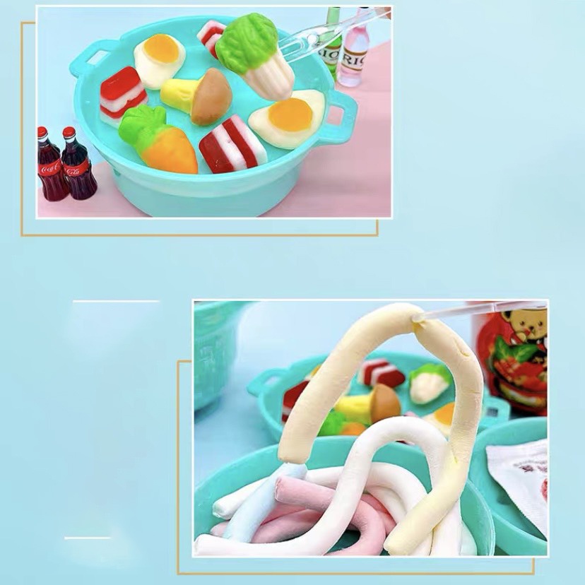 Set kẹo dẻo hình nồi lẩu thập cẩm full topping cho bé vừa ăn vặt vừa chơi sáng tạo ngon rẻ