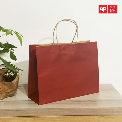 10 TÚI KRAFT ĐỎ ĐẬM NGANG 32X24X11CM  - HỎA TỐC