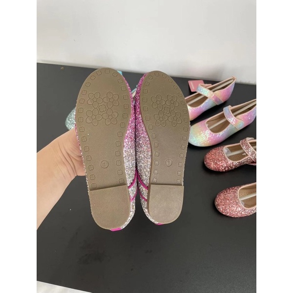 Giày công chúa bé gái Adamumu  Giày bệt phủ nhũ dễ thương 0922
