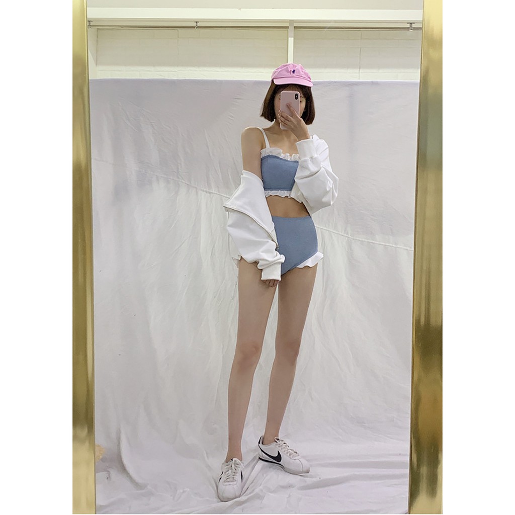 [Hàng Order][SẴN SIZE M] [Có ảnh thật] Bộ Bơi Đi Tắm Biển Bikini rời áo và quần cạp cao | BigBuy360 - bigbuy360.vn