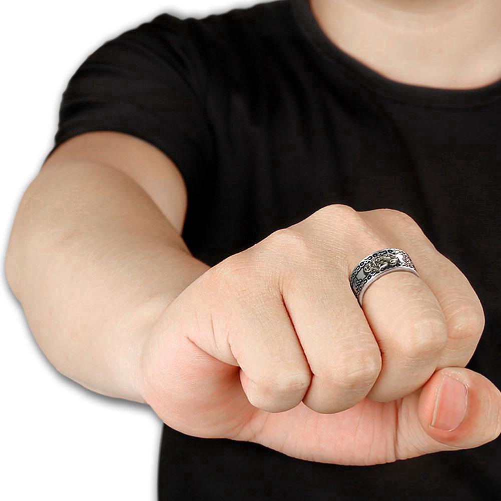 Nhẫn Bạc Pixiu Mantra Bảo Vệ Giàu Có Thể Điều Chỉnh