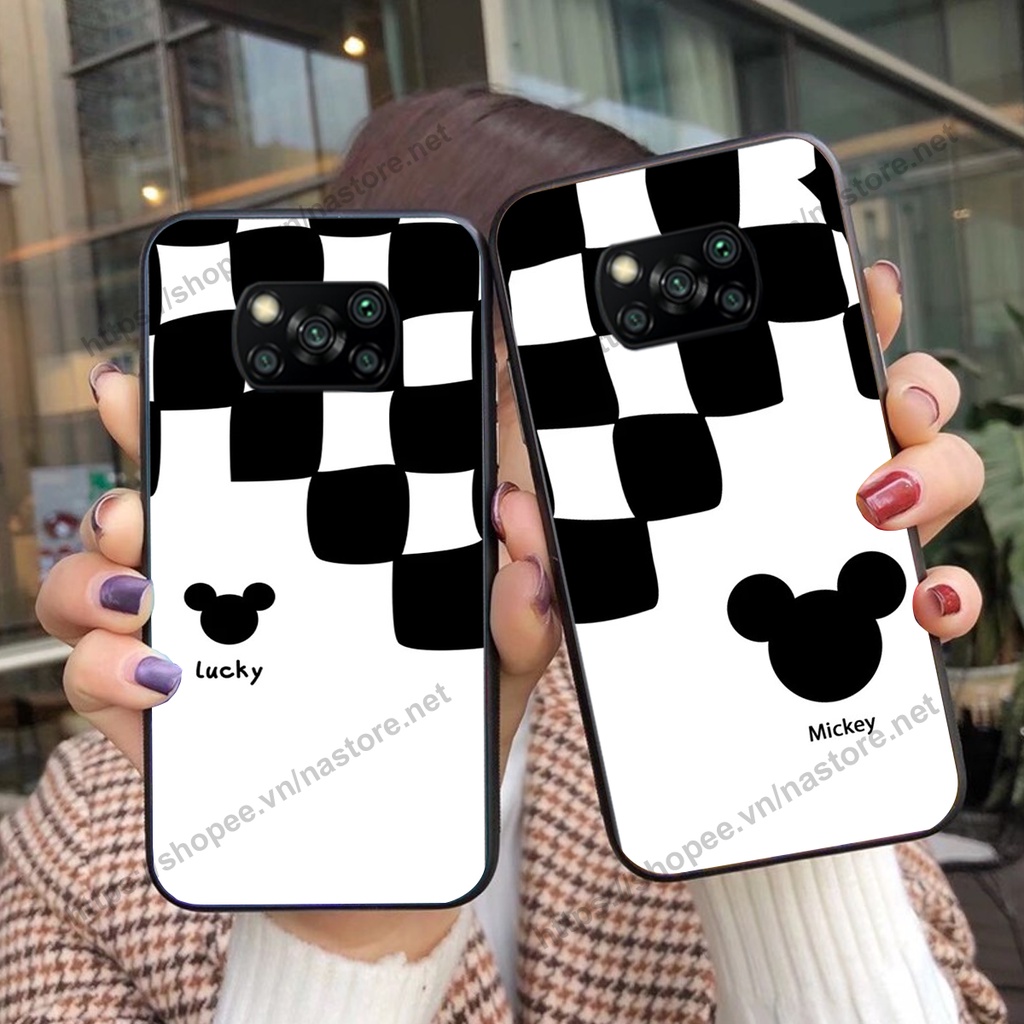 Ốp lưng Xiaomi Poco X3 / Poco X3 Pro trái tim họa tiết caro, mikey họa tiết beabrick kaws cute