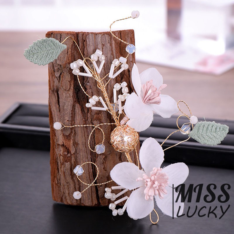 Set vòng hoa và đôi khuyên tai phong cách Hàn Quốc thanh tú cho bé