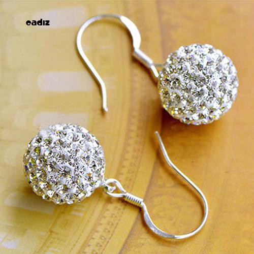 Khuyên tai nữ bằng kim loại đính đá lấp lánh chất lượng cao