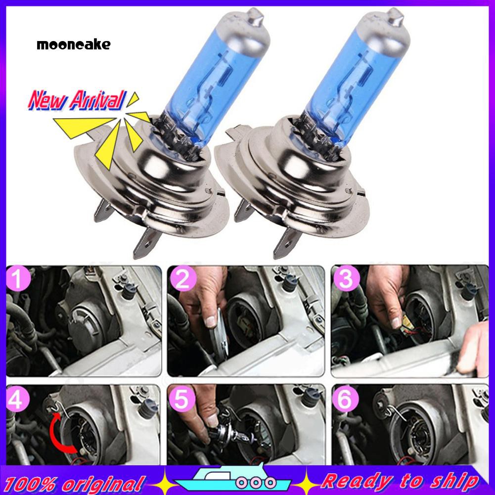 Set 2 Bóng Đèn Pha Xenon 55W 12V H7 6000K Ánh Sáng Trắng Dành Cho Ô Tô