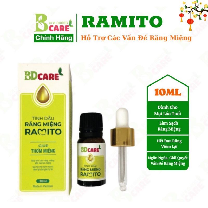 Ramito – Tinh dầu răng miệng từ thiên nhiên giảm hôi miệng nhiệt miệng lợi đau răng cho bé và người lớn