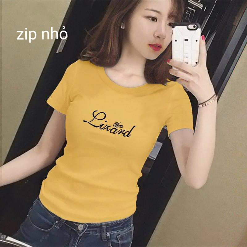 Áo thun nữ cổ tròn có size đại đến 75kg thiết kế  tay ngắn in chữ Lira chất vải cotton co giãn ôm body nhiều màu sắc