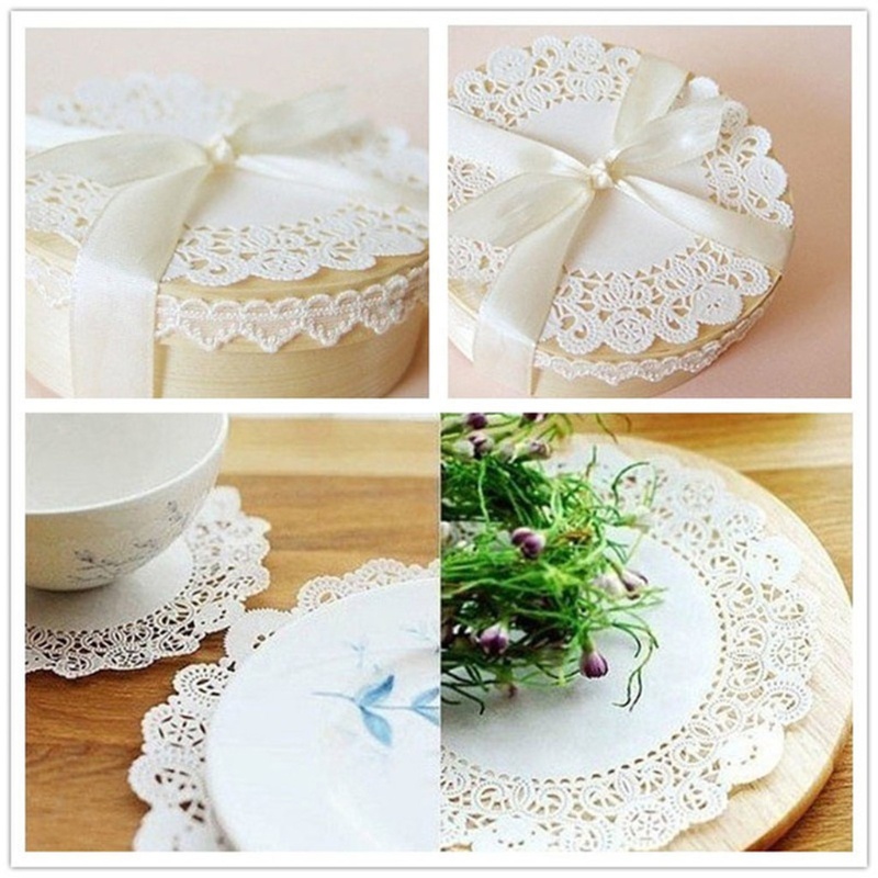 Bộ 100 Đế Lót Ly Họa Tiết Ren Hoa Văn Xinh Xắn