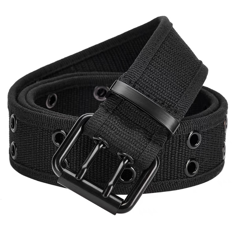 Thắt lưng vải nam nhiều lỗ khóa kim loại unisex phong cách Hàn Quốc bản 3.8cm TL215 - Thắt Lưng Giá Tốt