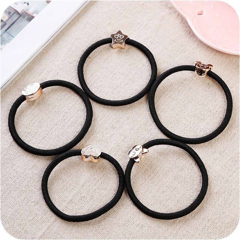 Dây buộc tóc mềm loại 1 sợi có kèm đá trang trí