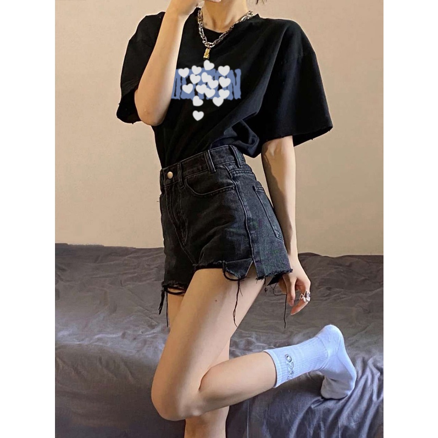 B&amp;G Áo Thun Tay Ngắn Phong Cách Hàn Quốc Cổ Điển Cho Nữ Giới Áo phông Nữ JL-TX-129