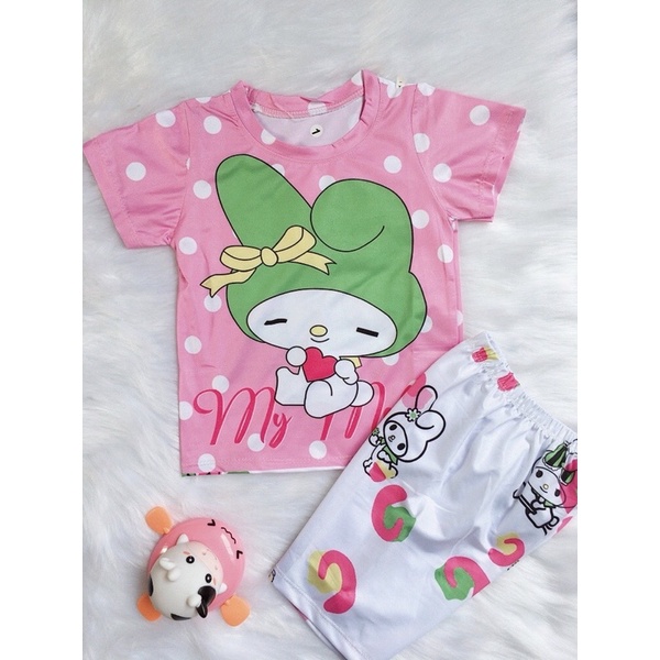 Bộ Ngố Thun Lạnh In 3D 💕LINA KIDS 💕 in 2 mặt trước sau hottrend siêu xinh đẹp cho bé gái size từ 8-19kg