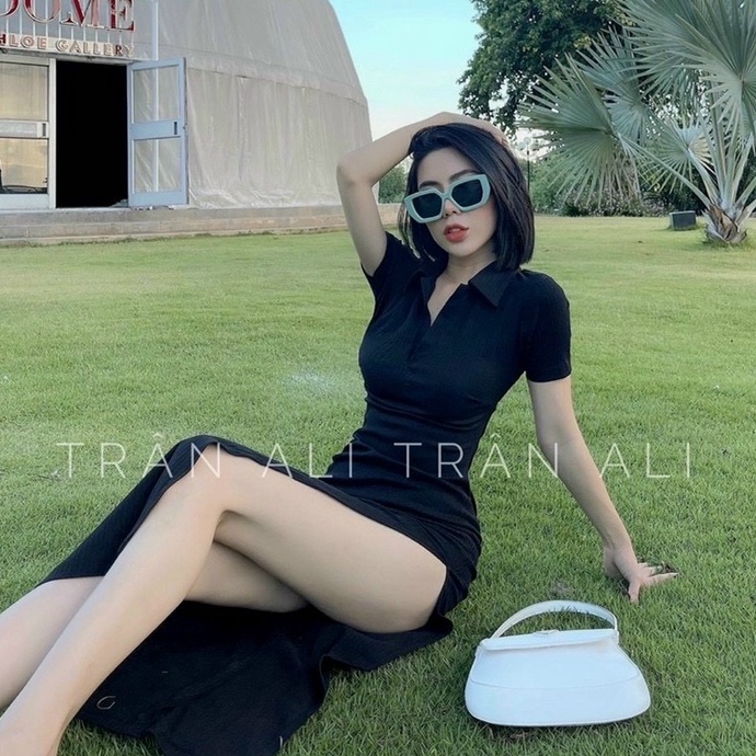 Đầm Body Hở Lưng Xẻ Tà Có Cổ-D42-
