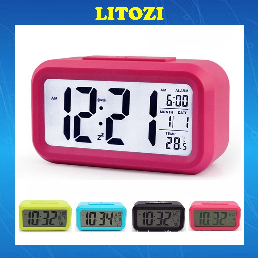 Đồng hồ Litozi đồng hồ báo thức điện tử để bàn màn hình LCD đa chức năng siêu hot D99