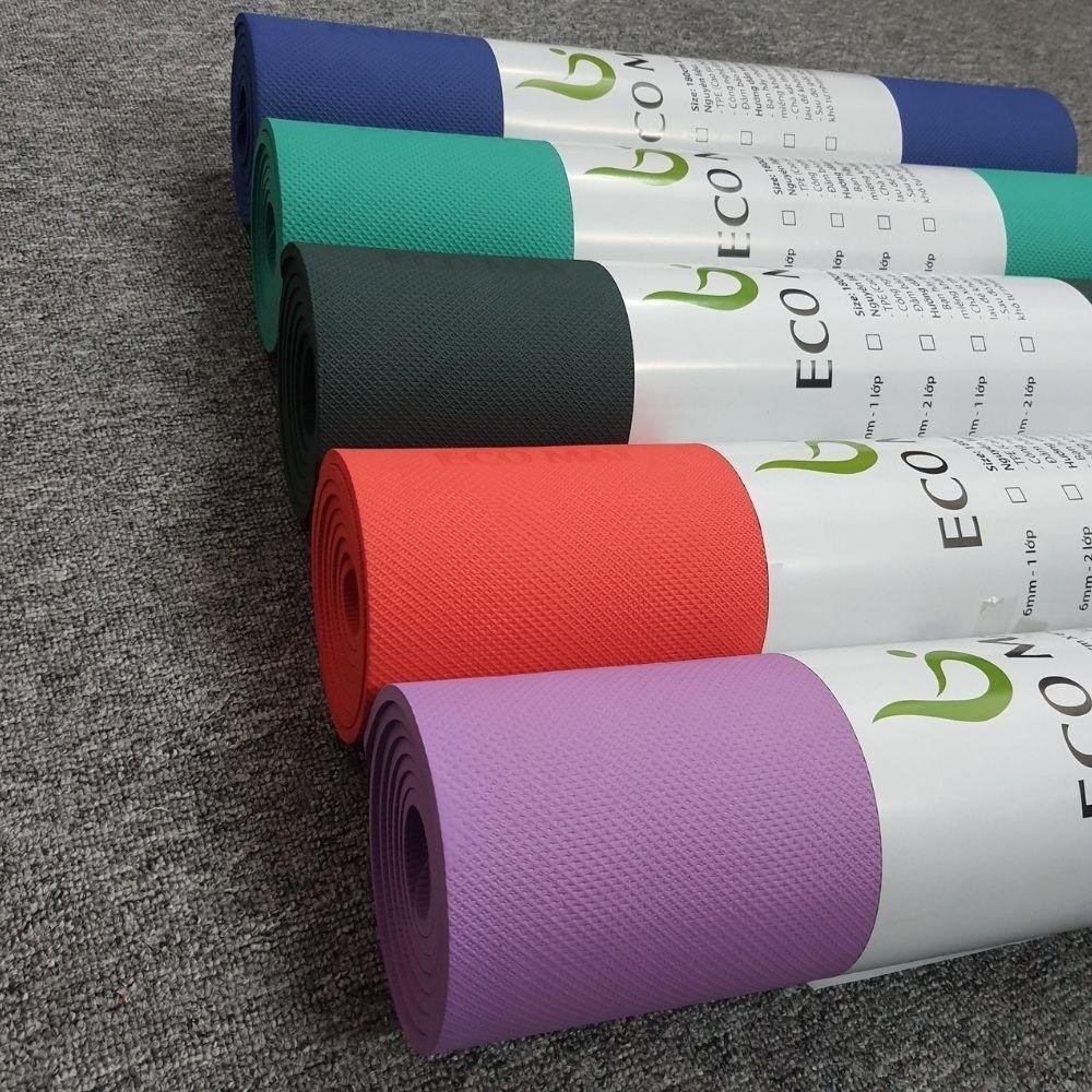 (ẢNH THẬT+ VIDEO) THẢM TẬP YOGA ECO MAT CHẤT LIỆU TPE, 1 LỚP, DÀY 6LI