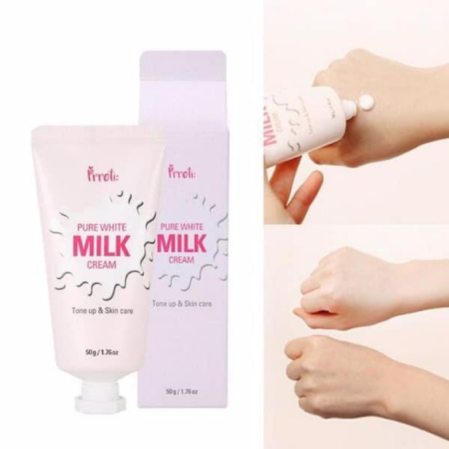 KEM DƯỠNG TRẮNG DA NÂNG TONE 2IN1 PRRETI PURE WHITE MILK CREAM