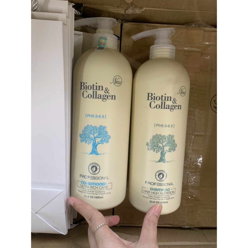 [Chính Hãng] Cặp Dầu Gội Xả BIOTIN Trắng - BIOTIN COLLAGEN < Giảm Rụng Tóc Phục Hồi Khô Sơ Hư Tổn 1000ML> | BigBuy360 - bigbuy360.vn