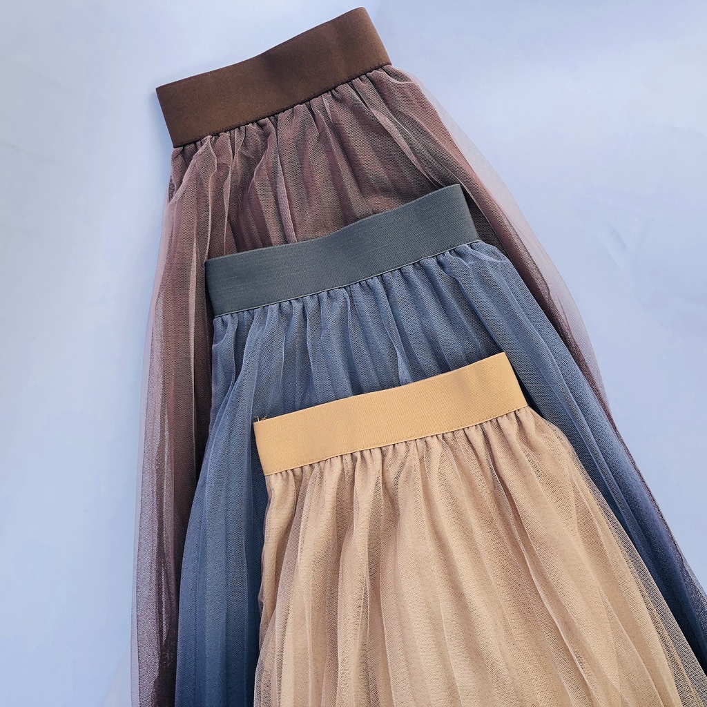 Chân Váy Ren Loang Xếp Ly Dáng Dài Hàng Quảng Châu Cao Cấp CVL099 CV Midi 3 màu