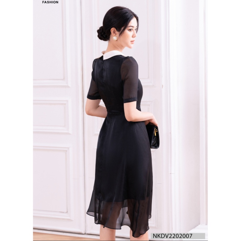 Đầm Công Sở NK Fashion Thiết Kế Cổ Sen Thanh Lịch, Chất Liệu Nhập Hàn Cao Cấp NKDV2202007