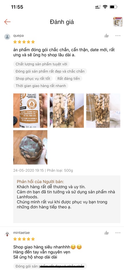 Hạt Dinh Dưỡng Tổng Hợp Mixed Nuts 500g LANHFOODS