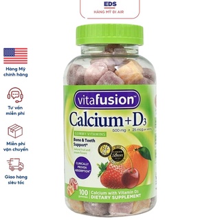 Kẹo dẻo bổ sung canxi date 10/2023 Vitafusion Calcium 500mg 25mcg + vitamin d3 - EDS Hàng Mỹ