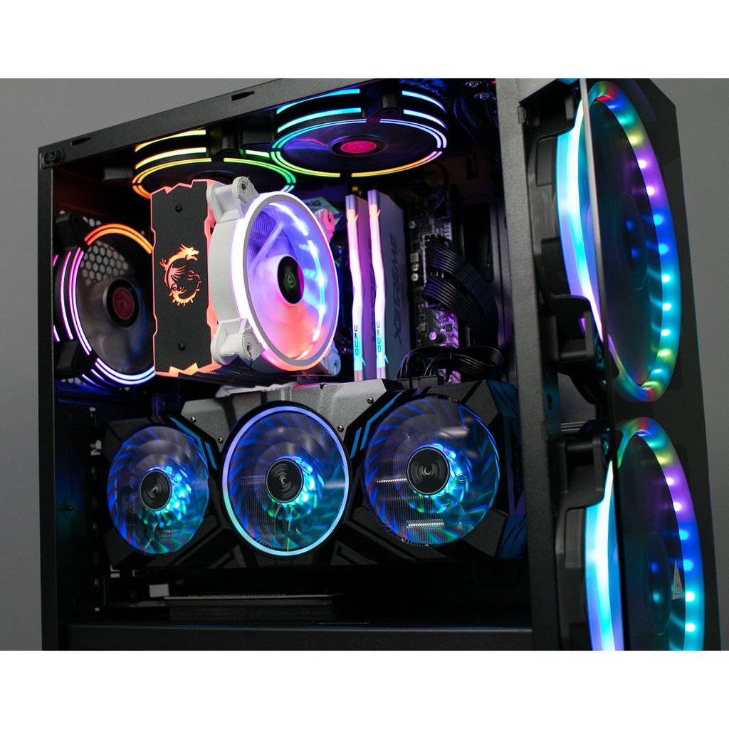 Case VSP FA-405 Gaming Có Sẵn Fan 20cm LED ARGB (có sẵn 2 Fan)- Pk Máy Tính | BigBuy360 - bigbuy360.vn