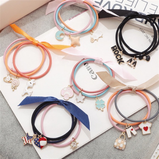 Set 3 dây cột tóc dễ thương
