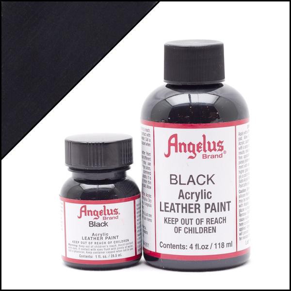 Black_Màu Angelus Leather Paint | Màu sơn vẽ cho da, vải - màu custom giầy, túi chuyên dụng