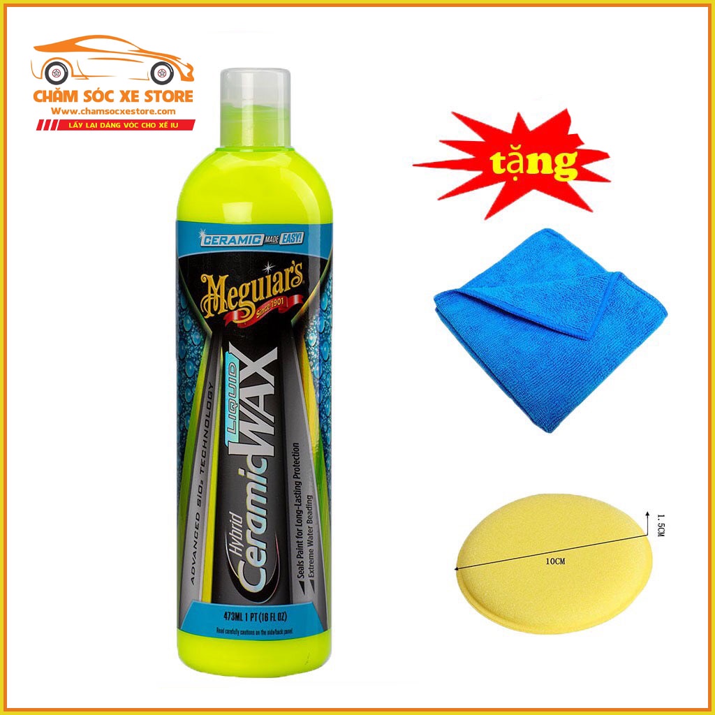 Meguiar's Wax bóng Ceramic cho sơn xe dạng kem - Hybrid Ceramic Liquid Wax-G200416, 473ml chamsocxestore tặng khăn mút