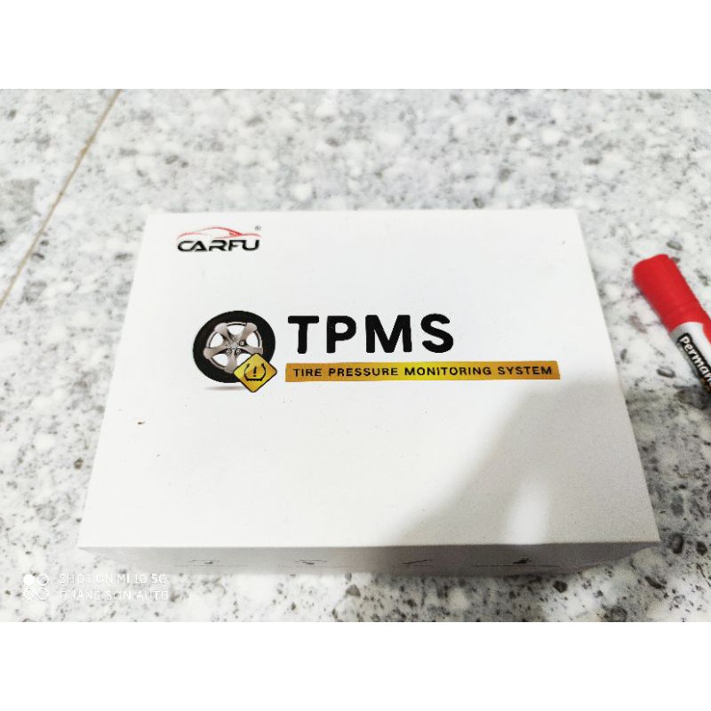 Cảm Biến Áp Suất Lốp Ô Tô TPMS CARFU _ Màn Taplo Dùng Năng Lượng Mặt Trời