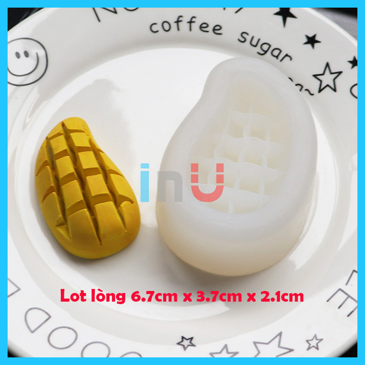 HCM - Khuôn silicon miếng xoài 3D cute làm socola, bánh, đổ resin đúc tượng