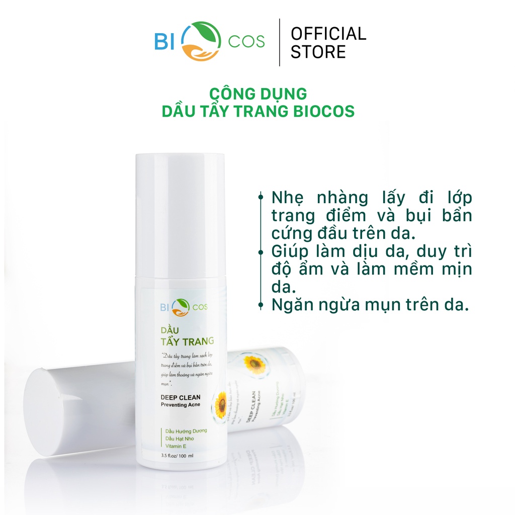 Dầu Tẩy Trang Làm Sạch Sâu 100ml Deep Clean Preventing Acne BIOCOS - Tẩy Trang, Làm Sạch, Giữ Ẩm, Dưỡng Mềm Da