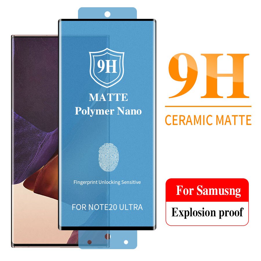 Cường lực dẻo Nhám chống vân tay Full màn cho Samsung Galaxy Note 20 10 Plus 9 8 S20 Ultra S9 S8 S10 S20 S21 S22 Plus