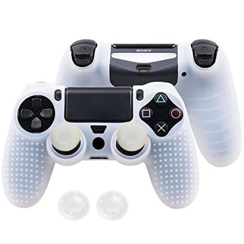 Ốp Bảo Vệ Bằng Silicone Chống Trượt + 2 Nắp Đậy Nút Điều Khiển Cho Tay Cầm Chơi Game Ps4