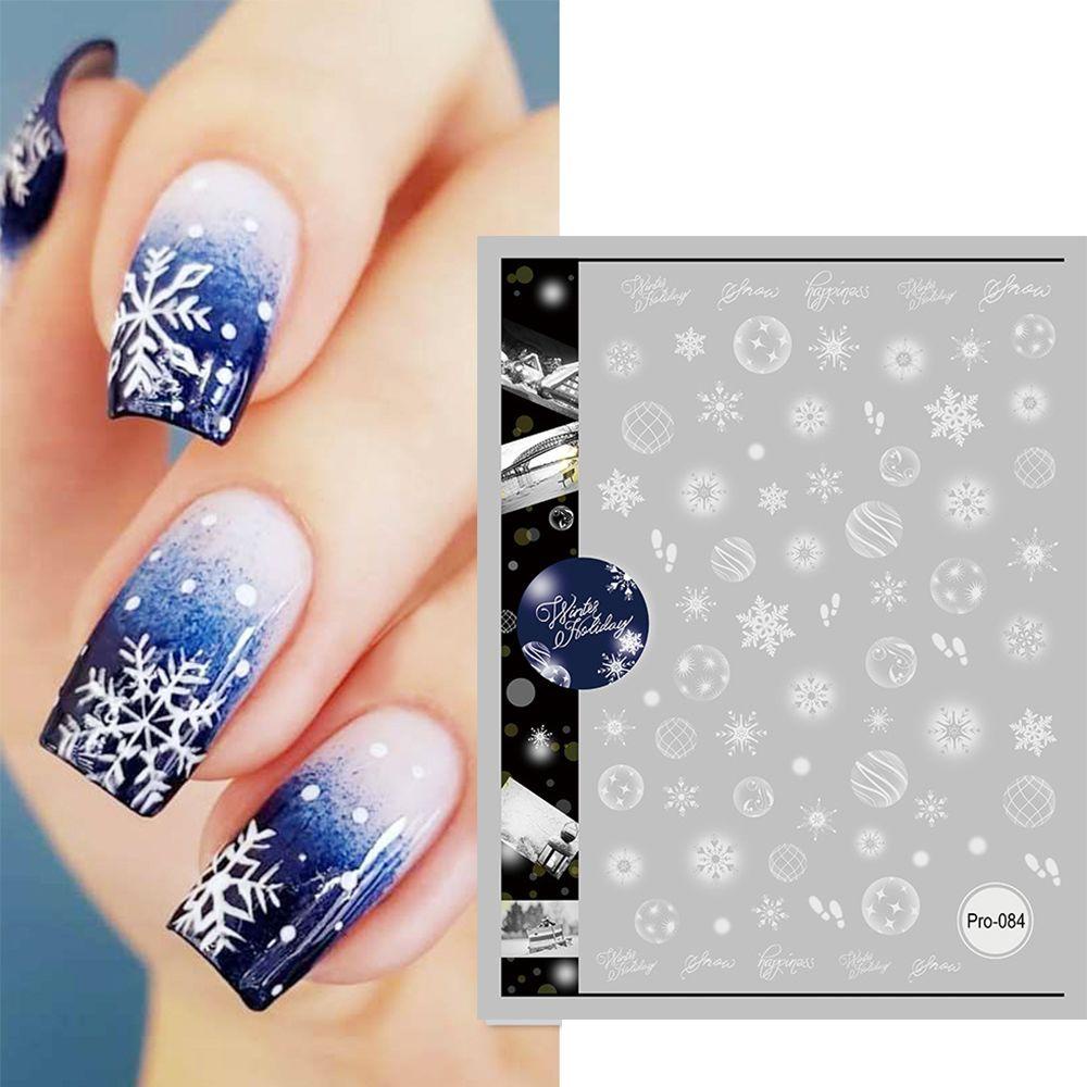 Miếng Dán Trang Trí Móng Tay Họa Tiết Bông Tuyết Giáng Sinh DIY