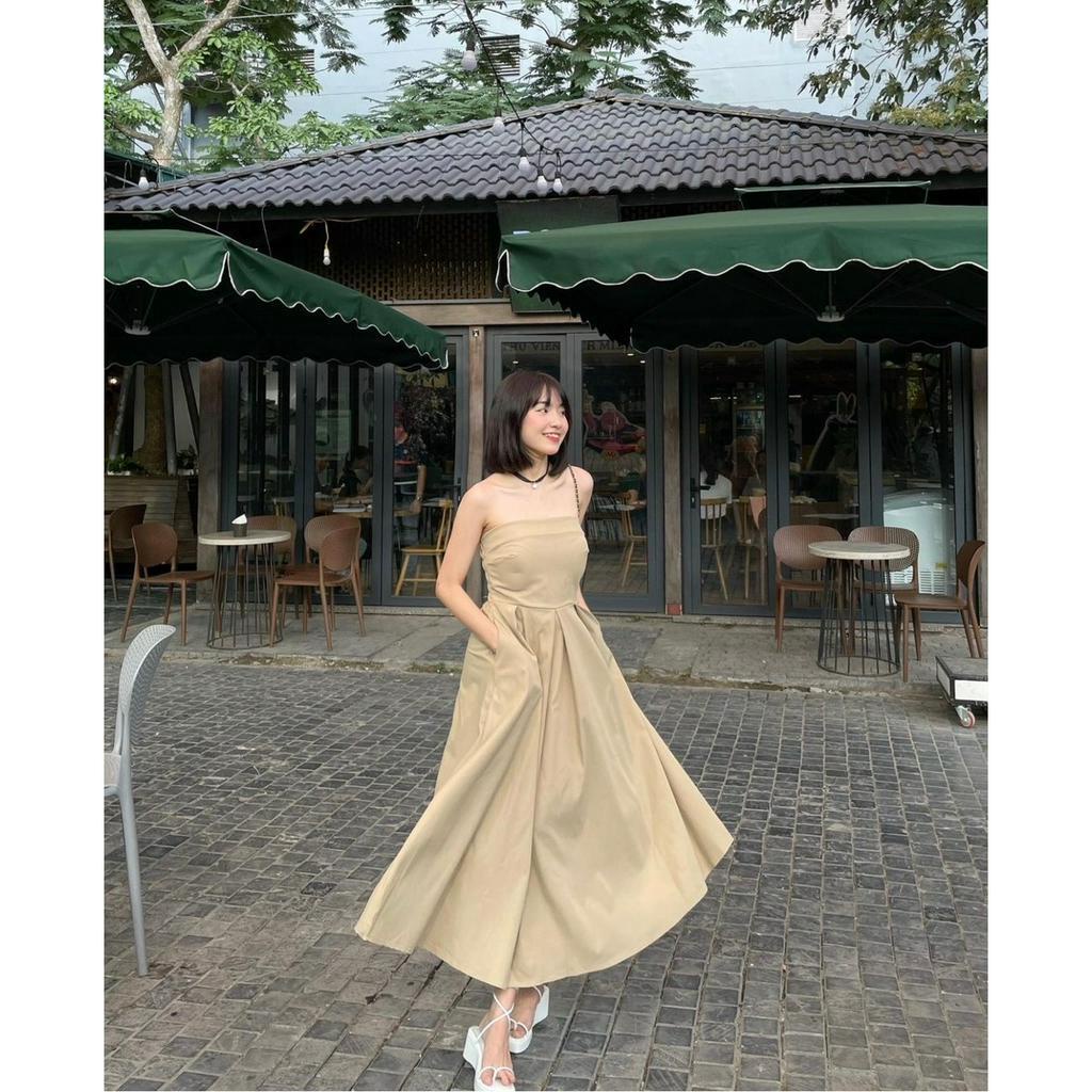 ĐẦM CÚP XẾP LY DÀI, đầm đi chơi, dạo phố