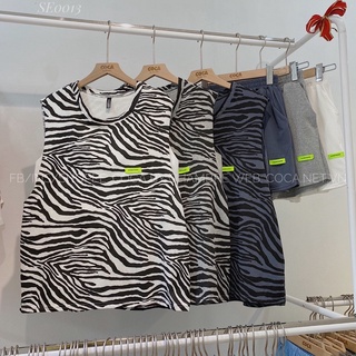 🦓 Set đồ bộ tank top hoạ tiết ngựa vằn vải cotton mỏng mát