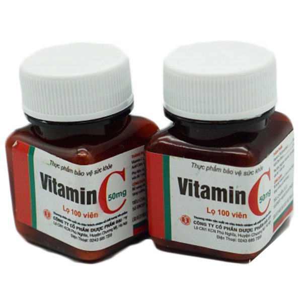 VITAMIN C 50mg lọ 100 viên nén - Bổ sung Vitamin C cho cơ thể, tăng cường sức đề kháng
