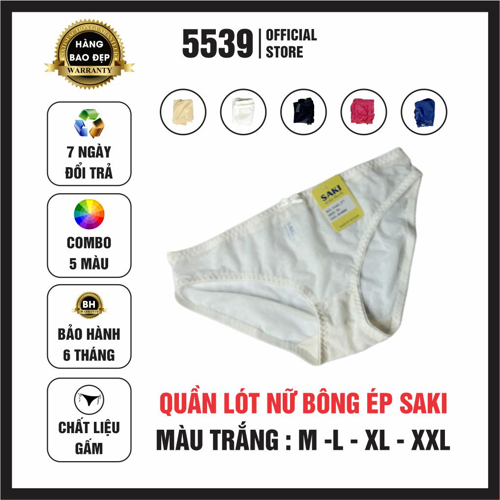 Quần lót nữ thun lạnh bông ép Saki có bigsize chất liệu vải gấm bền đẹp mặc thoải mái block 5 cái - Shop 5539