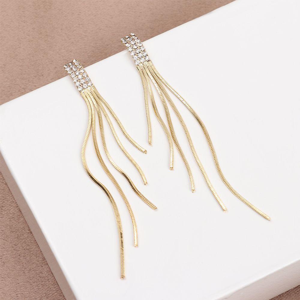 SUMU Bông Tai Đính Kim Cương Giả Hình Giọt Nước Đơn Giản Cho Cô Dâu