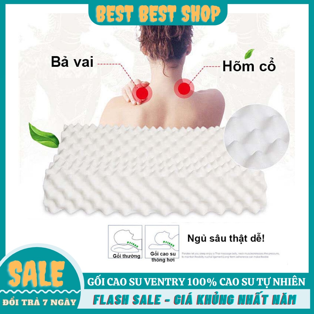 Gối Cao Su Non KAW Người Lớn Chống Ngáy, Chống Đau Mỏi Vai Gáy, Chất Lượng Êm Ái Cho Giấc Ngủ Sâu Hơn