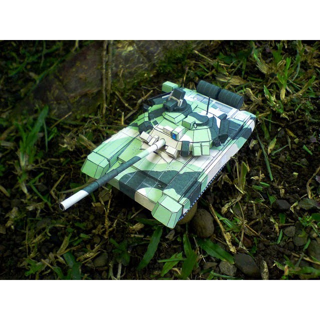 Mô hình giấy 3D  xe tank T90 tỉ lệ 1/43