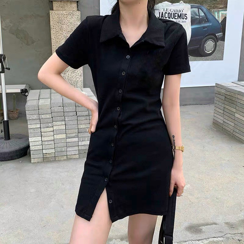Váy cổ bẻ cúc RUBY Chất bo hàng dầy, lên from chuẩn đẹp, phong cách trẻ trung cá tính