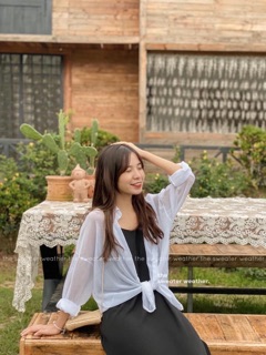 Set áo sơ mi mỏng + áo dây