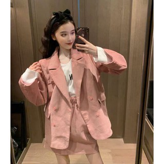 🎀order🎀 set áo vest chân váy nhung gân