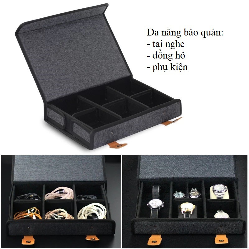 [Mã SKAMSALE03 giảm 10% đơn 200k] Hộp đựng bảo vệ tai nghe, đồng hồ và phụ kiện công nghệ hãng Crossline CR-2NGAN